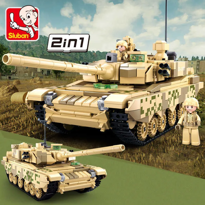 Military Battle Army Panzer WW2 99A Tank Model Bricks Soldier Figures Building Blocks Set Kit Giocattoli educativi ragazzi x0902