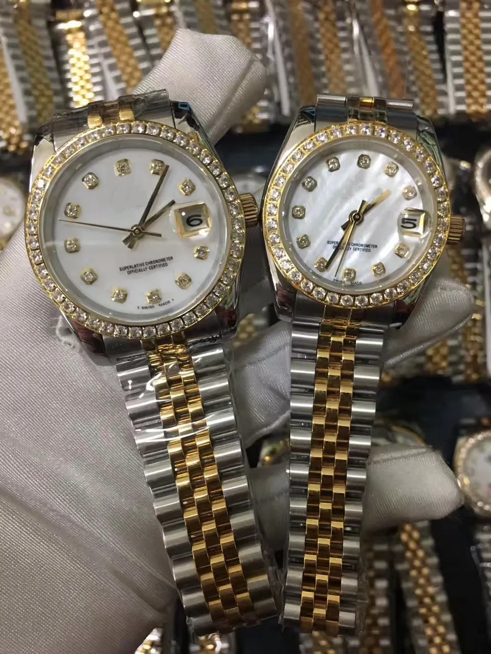 Klassieke heren- en dameshorloges presidentiële diamanten kast roestvrij stalen horloge laagste dames a261q