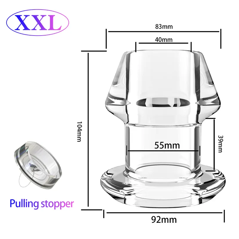 Hollow Anal Plug With Matched Stopper Enema Anal Expander Butt Plug Peep Vagina and Anus Dilation SM Sex Toys K8226692715