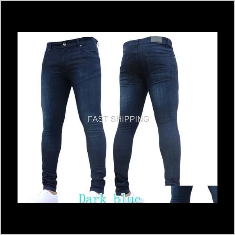 mens jeans fashion slim solid color washed jeans mens streetwear zipper long pencil pants male long trousers jeans