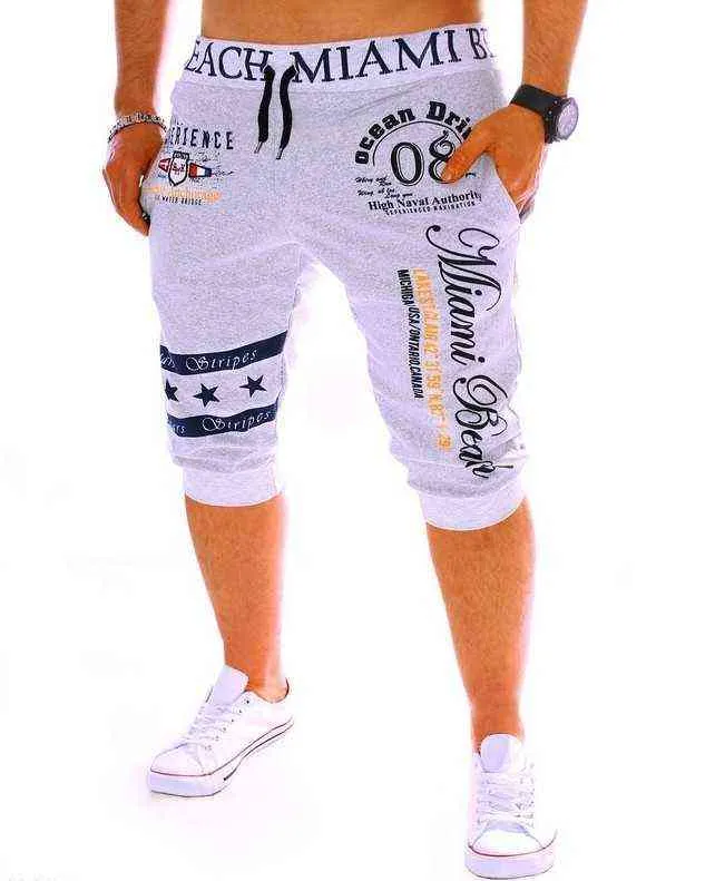 Zogaa男性カジュアルショーツ服ストリートウェアジョガーズフィットネス巾着弾性ウエストレタープリントメンズショートプラスサイズXXS-4XL H1210