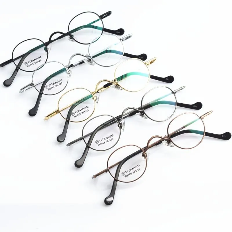 Vintage pequeño ovalado redondo puro titanio marcos de anteojos borde completo gafas ópticas súper ligeras hombres mujeres miopía gafas moda su280m