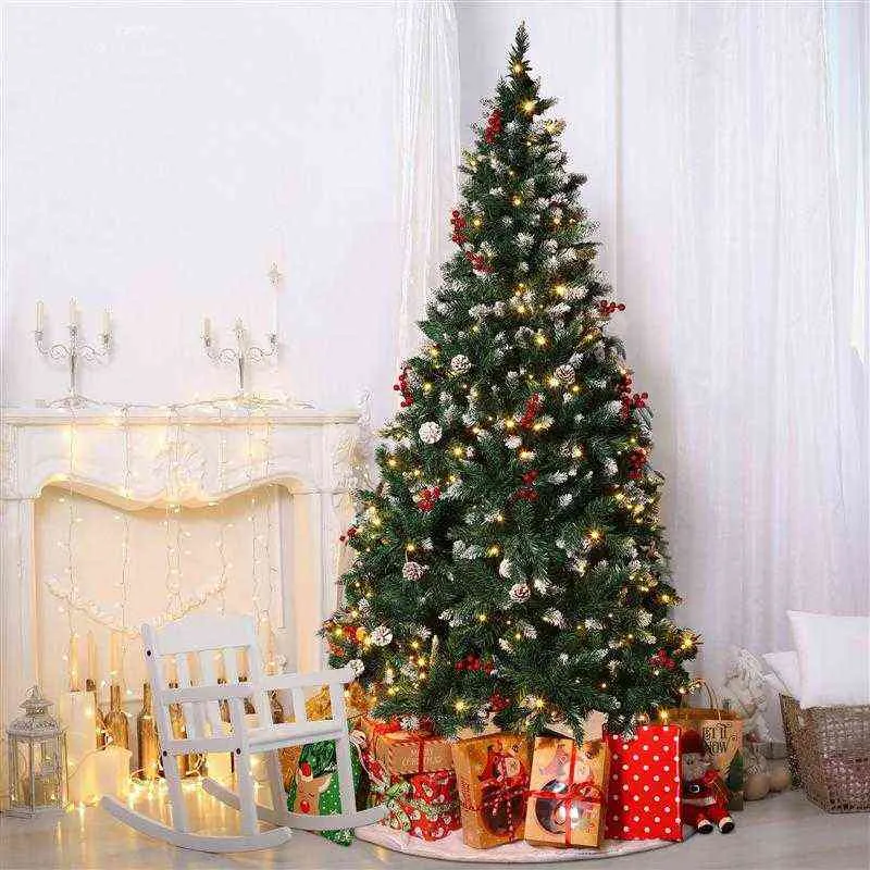 1,8 m arbre de Noël avec LED Light Light Artificial Christmas Trees décorations de Noël pour la maison NAVIDAD 2021 avec bouchon de l'UE G0911