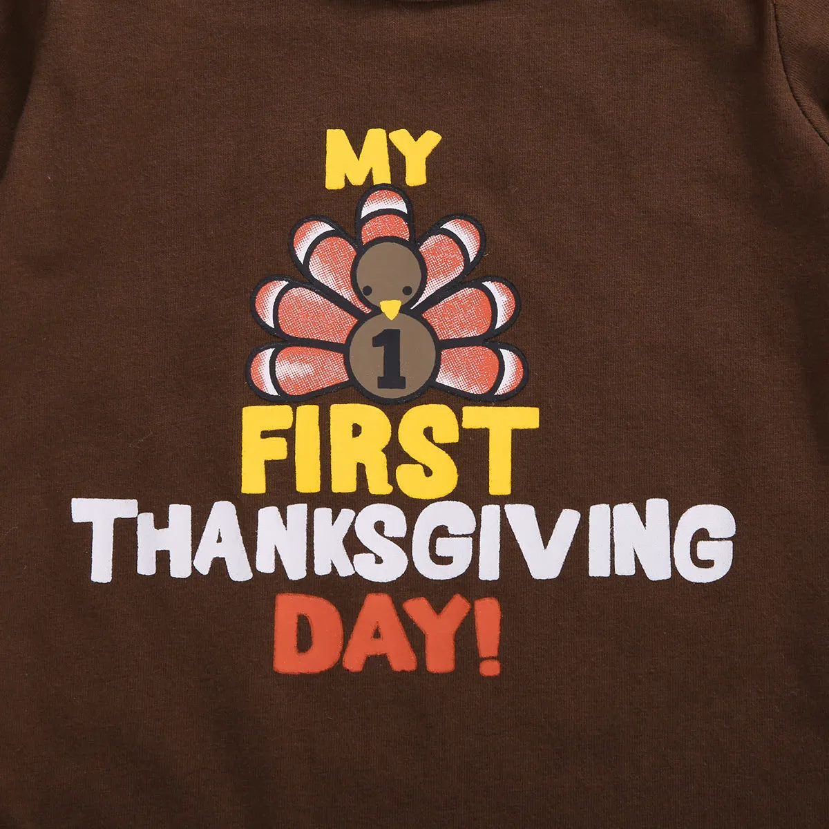 0-24M MY 1. Thanksgiving Day geborenes Kleinkind Baby Mädchen Kleidung Set Cartoon Türkei Strampler Blumenröcke Outfits Party 210515