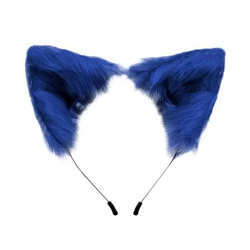 Kawaii Pluche Roze Kat Oren Hoofdband Realistische Harige Pluizige Dieren Haarband Lolita Cosplay Vos Anime Kostuum Haar Accessoires279d