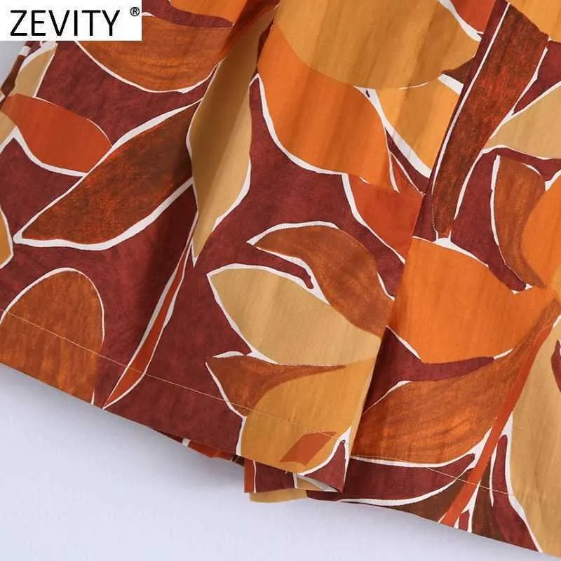 Zevity kobiety tropikalne liście Drukuj plisa szorty Bermuda Spodenki Kobiet Chic Czeski Styl Casual Pantalone Cortos P1092 210603