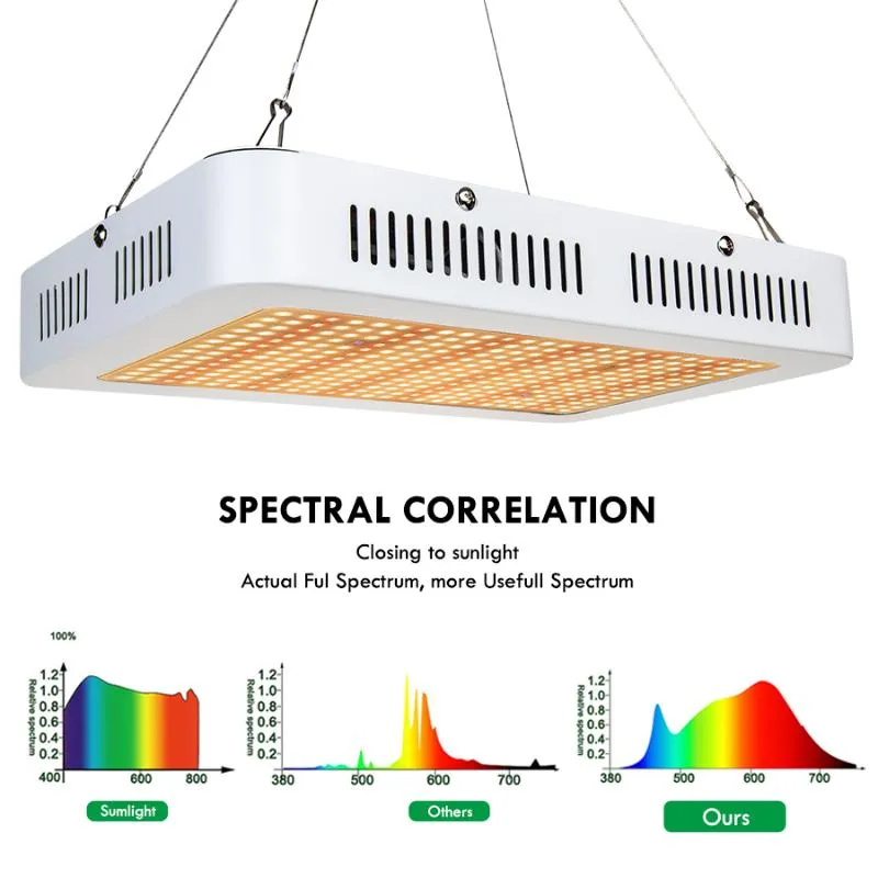 طيف كامل LED ينمو ضوء فيتو مصباح أحمر اللون الأزرق الأشعة تحت الحمراء رقاقة 350leds ديود 500W مربع خيمة داخلي مصابيح نمو زهرة النباتات 253J