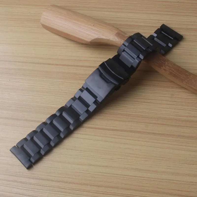 Watch Bands Matte Bracelet Watchband 18MM 20MM 22mm 24MM Grind Arenaceous Strap Black Safety Buckle Band UNPOLISHED Belt Promotion2304