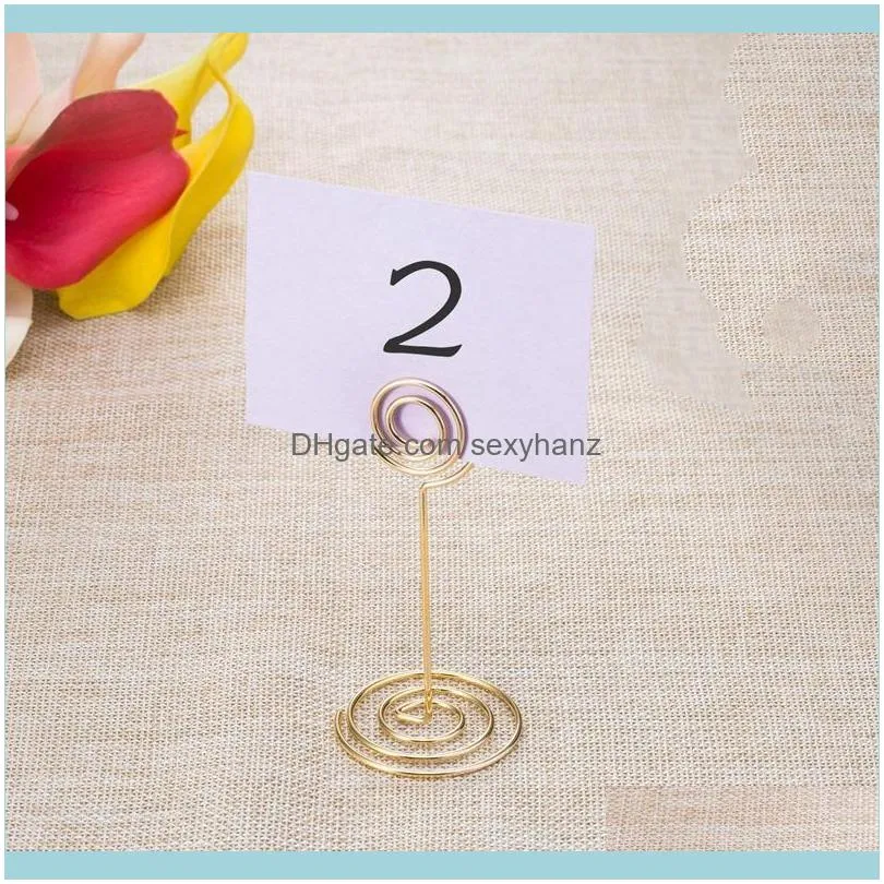Pack Table Number Card Holders Po Holder Stands Place Paper Menu Clips, Circle Shape (Gold) Jewelry Pouches, Bags