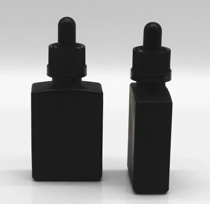 30 ml schwarze Milchglas-Tropfflaschen für flüssige Reagenzien, quadratische Parfümflasche für ätherische Öle, Rauchöle und Flüssigkeiten, Fläschchen SN441