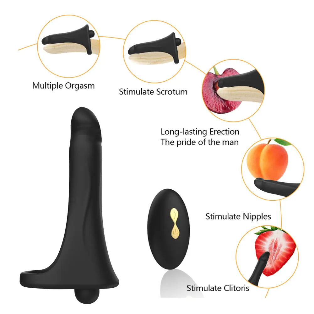 Fernbedienung Strap On Penis Vibrator Doppel Penetration Sex Spielzeug Für Paare Ring Erektion Vagina Plug 2108104920981