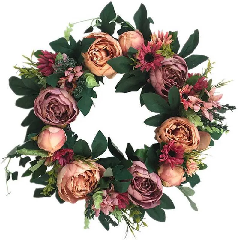 13ウェルカムヘロサインの花輪玄関の手作りの花輪家の装飾用の花輪Q1JB Q08123030851