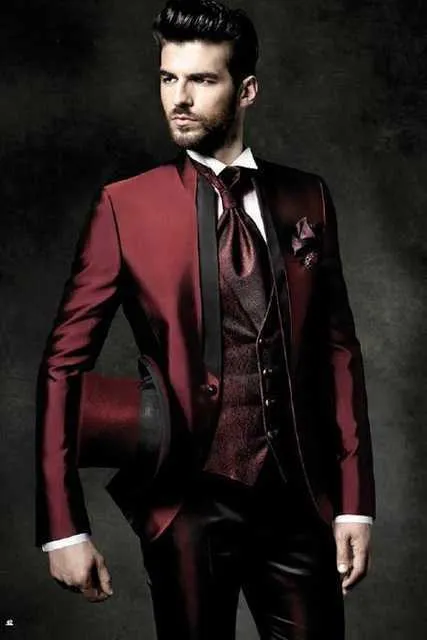 2021 Toppkvalitetsmärke Män Passar Stripe Mäns Blazer Slim Fit Bröllop Man Groom Tuxedos Suit Prom Jacka + Byxor + Vest X0909