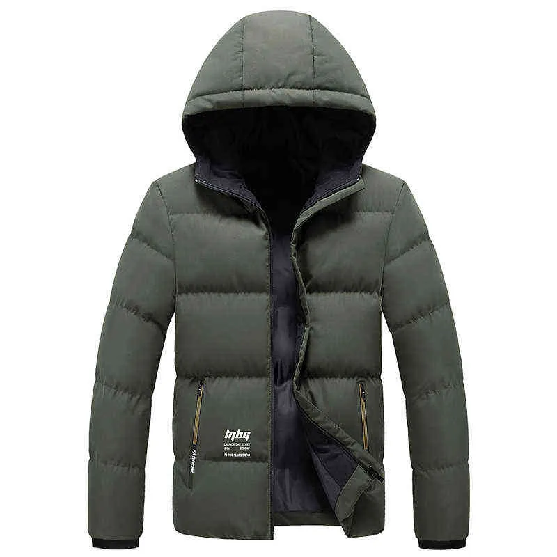 2021 Moda Erkekler Kış Ceket Kaban Kapşonlu Sıcak Erkek Yeni Ceket Parkas Casual Slim Fit Öğrenci Erkek Palto Ceket Drop Shipping Y1103