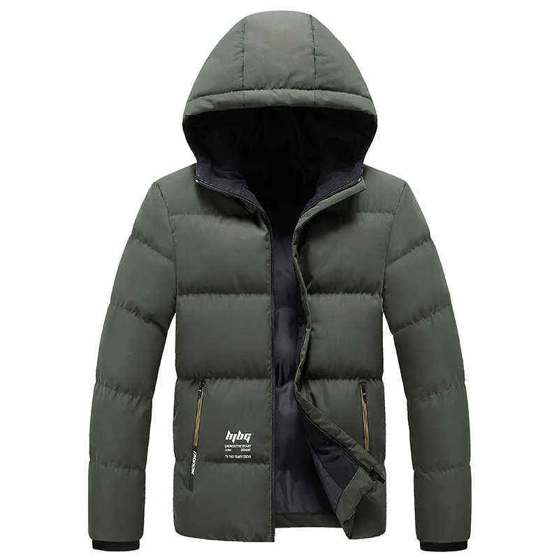 2021 Moda Uomo Giacca invernale Cappotto con cappuccio Caldo Uomo Nuovo Cappotto Parka Casual Slim Fit Studente Cappotto maschile Giacca trasporto di goccia Y1103