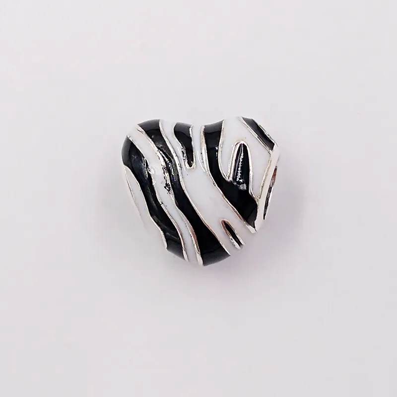 925 Серебряные серебряные готические украшения набор Pandora Wild Stripes DIY Шарм браслет подруга Подарки Женщины Мужские Чейн Бир Жемчужный колье подвеска 798056enmx