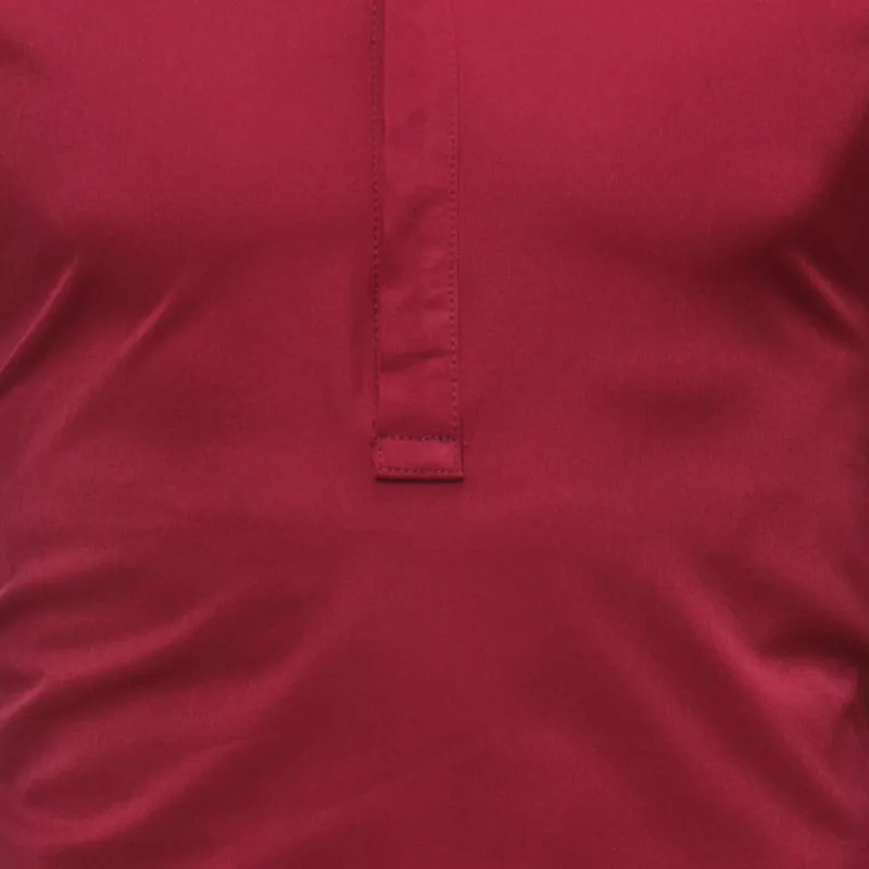 Camisas de hombre de color rojo vino con cuello levantado, Camisa de vestir ajustada para hombre, Camisa informal de manga larga para uso diario para hombre, Camisa Masculina con dobladillo irregular 210524