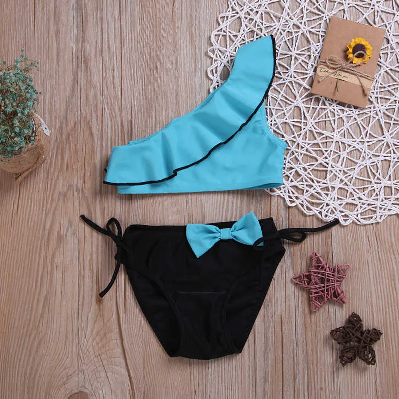 Girls Baby Swimwear Summer Bikini Beautiful Child Swimsuit Backless Children Clothes 210528