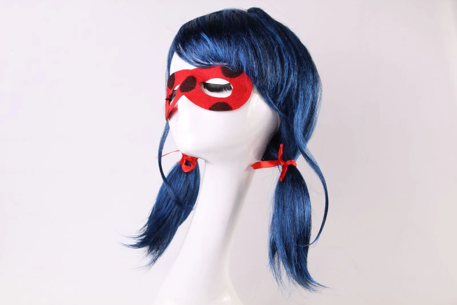 Леди Божьи коровки косплей Blue Wig Black Cat01234567891048235511