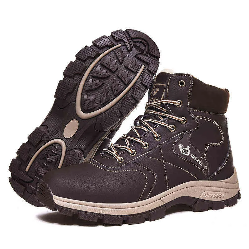 Żółte botki kowbojskie obuwie śnieg ciepłe futro sneakers wyściełane trekking czarny wodoodporna skóra mężczyźni turystyka buty zimowe lato 211216