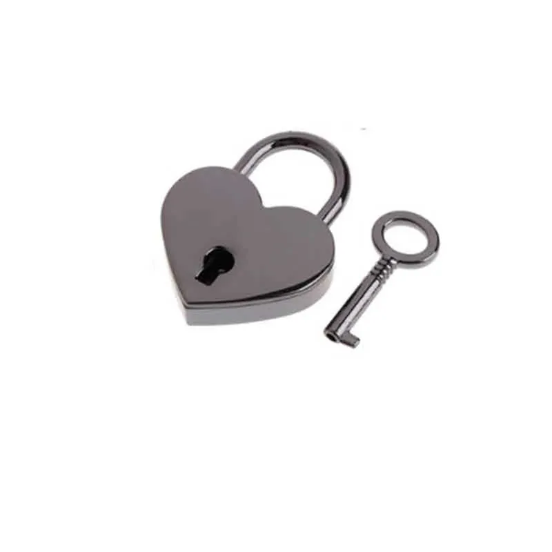 Heart Shaped Padlocks Vintage Mini Love Padlocks With Key for Handbag Small Luggage Bag Diary Book