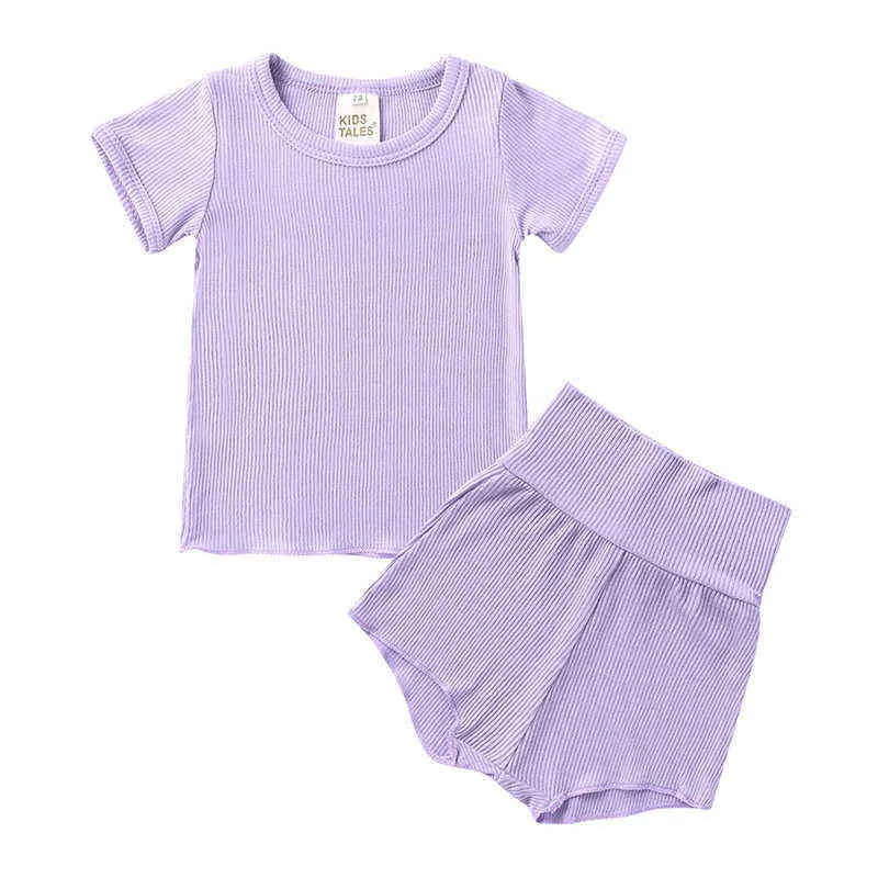 MILANCEL Summer Baby Pyjama Set Short Sleeve O Neck And Pants Sleepwear 211109