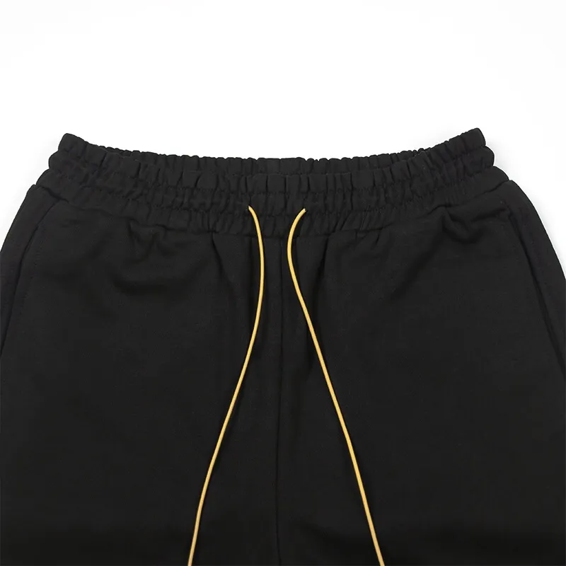 Rhude lápis calças homens mulheres 1: 1 alta qualidade Zipper de metal dentro de calças de tag calças de alta rua