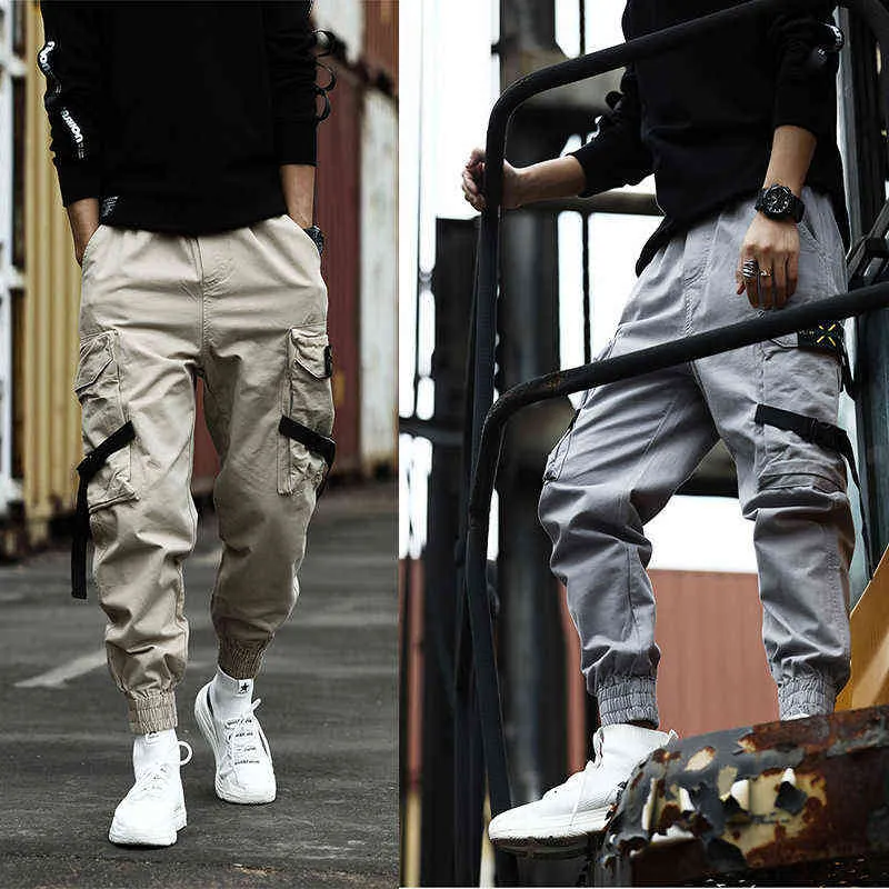 Camouflage Spodnie Mężczyźni Casual Camo Cargo Spodnie Hip Hop Joggers Streetwear Pantalon Casual Spodnie dresowe Czarne Slim Męskie Joggers H1223
