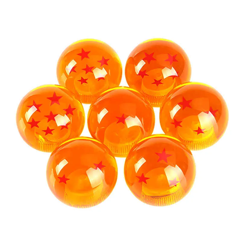 Universal Auto Shift Knob RARE Star BALL Z Orange BALL 54mm Diameter Gear SHIFT KNOB 1-7 STARS Car