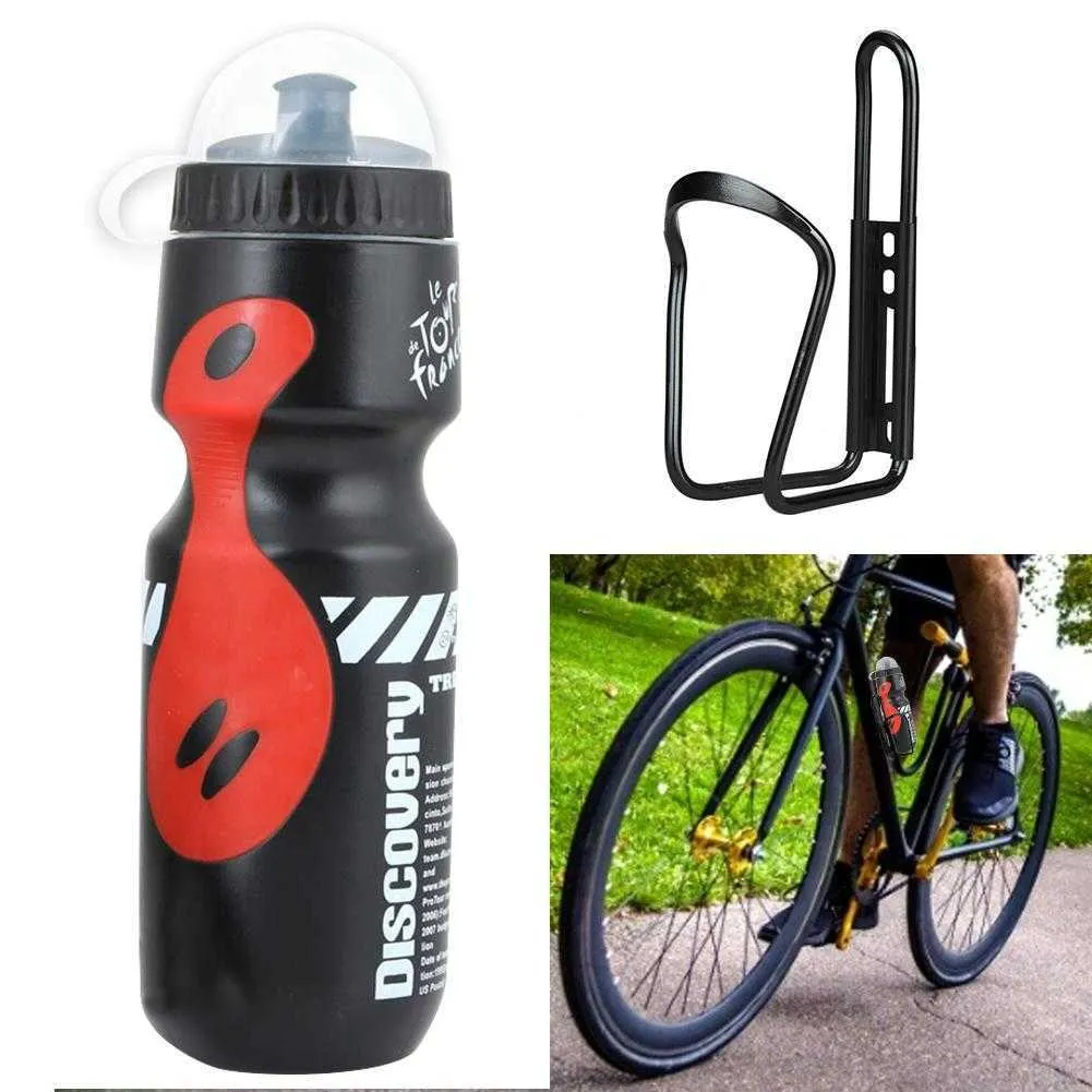 650ML Borraccia sportiva portatile Campeggio Ciclismo Bicicletta Boccetta di plastica Lega di alluminio Bollitore Telaio Combinazione Pacchetti Y0915