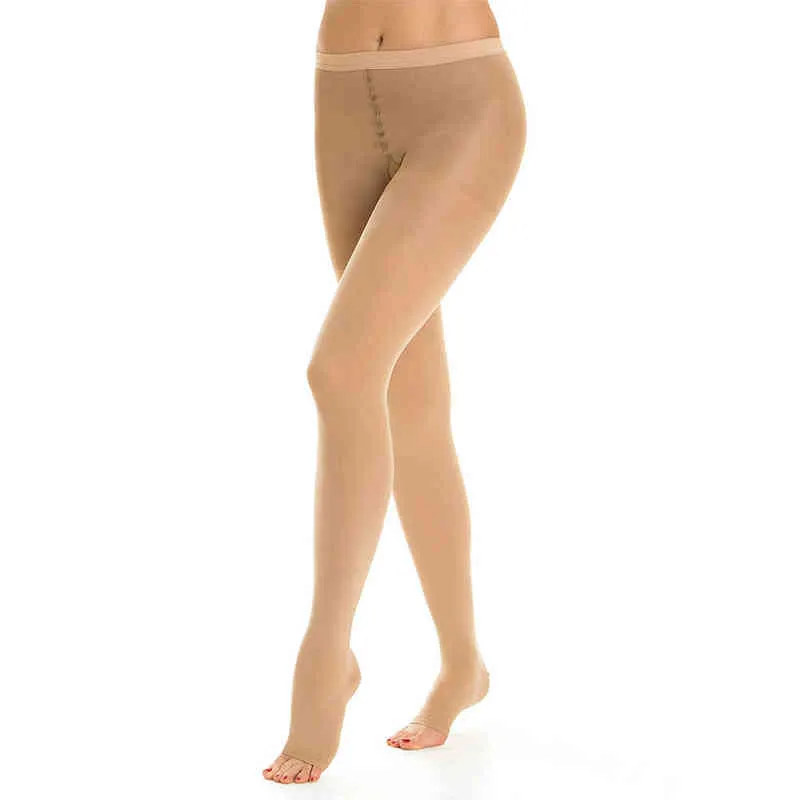 Collants de compression Unisexe 30-40 mmHg Bas de soutien gradués pour infirmières Attelles de tibia Vol Voyage Varices 211204