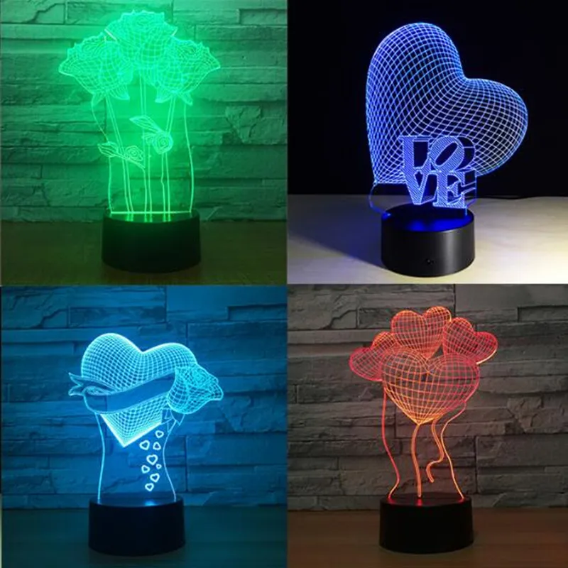 3D LED Lamp Base Acrylic Night Light Bases USB Touch Remote Control Lighting Accessories Holder Whole258Z