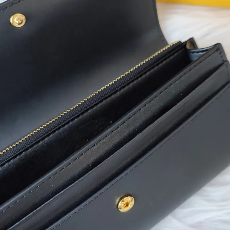 Sac d'embrayage de portefeuille long Femme sac à main sac à main authentique lettre de mode en cuir sac à main caches places plaques plates en or