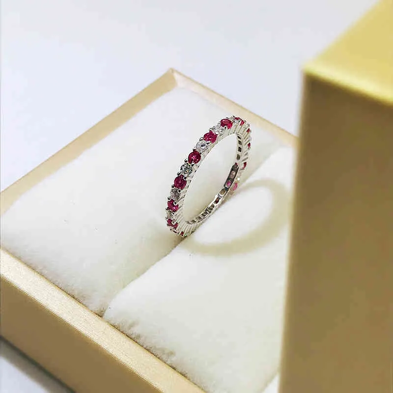 OEKDFN 100% 925 Sterling Silver Ring Sapphire Ruby Emerald Gemaakt Moissanite Gemstone Wedding Engagement Rings fijne sieraden
