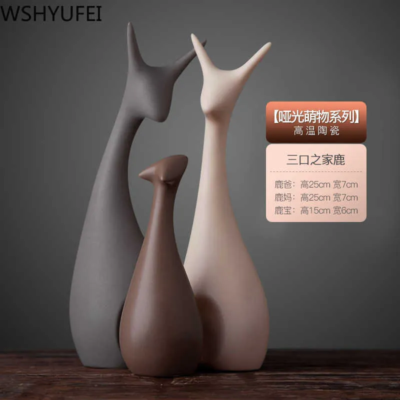 1 pz vaso di ceramica animale come cigno cervo ornamento libreria artigianato casa soggiorno ufficio desktop figurine decorazione 210804