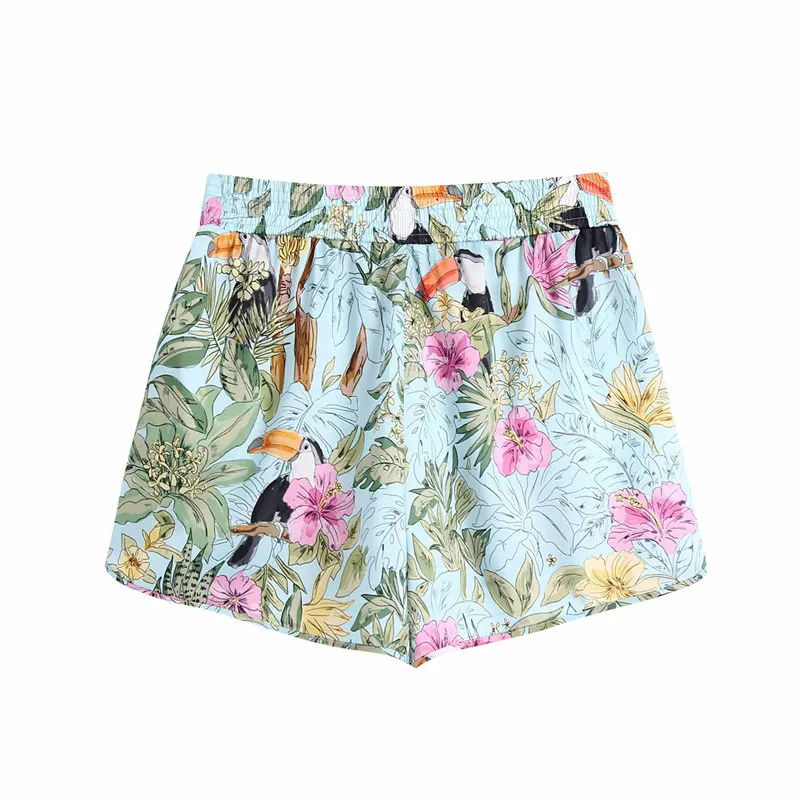 Oversize Women High Waist Shorts Sommar Fashion Beach Style Straight Female Draping Animal Print 210515