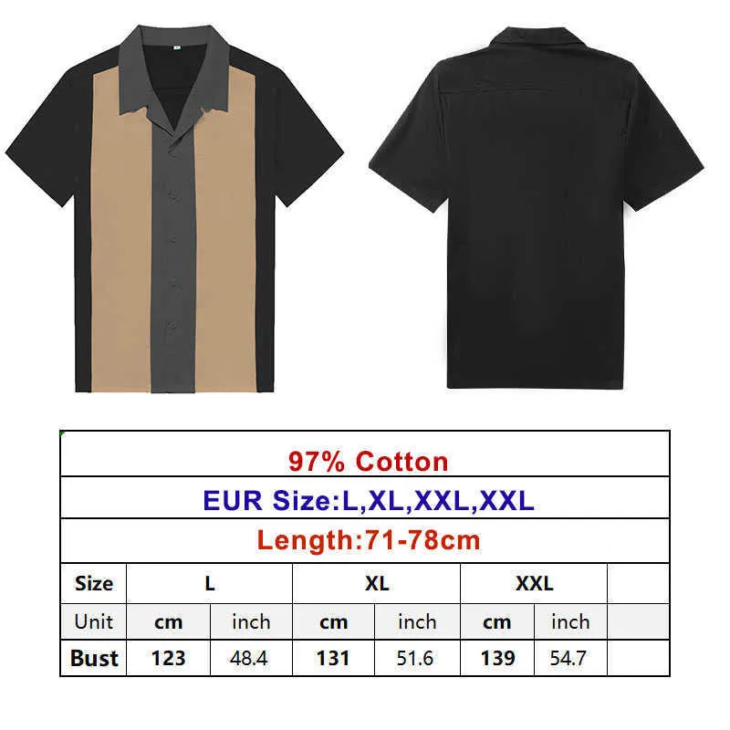 Koszula Charliego Harpera Pionowa Paski S dla Mężczyzn 50s Rockabilly Button Bawełniany S Kosztyczny Rękaw Suknia 210626