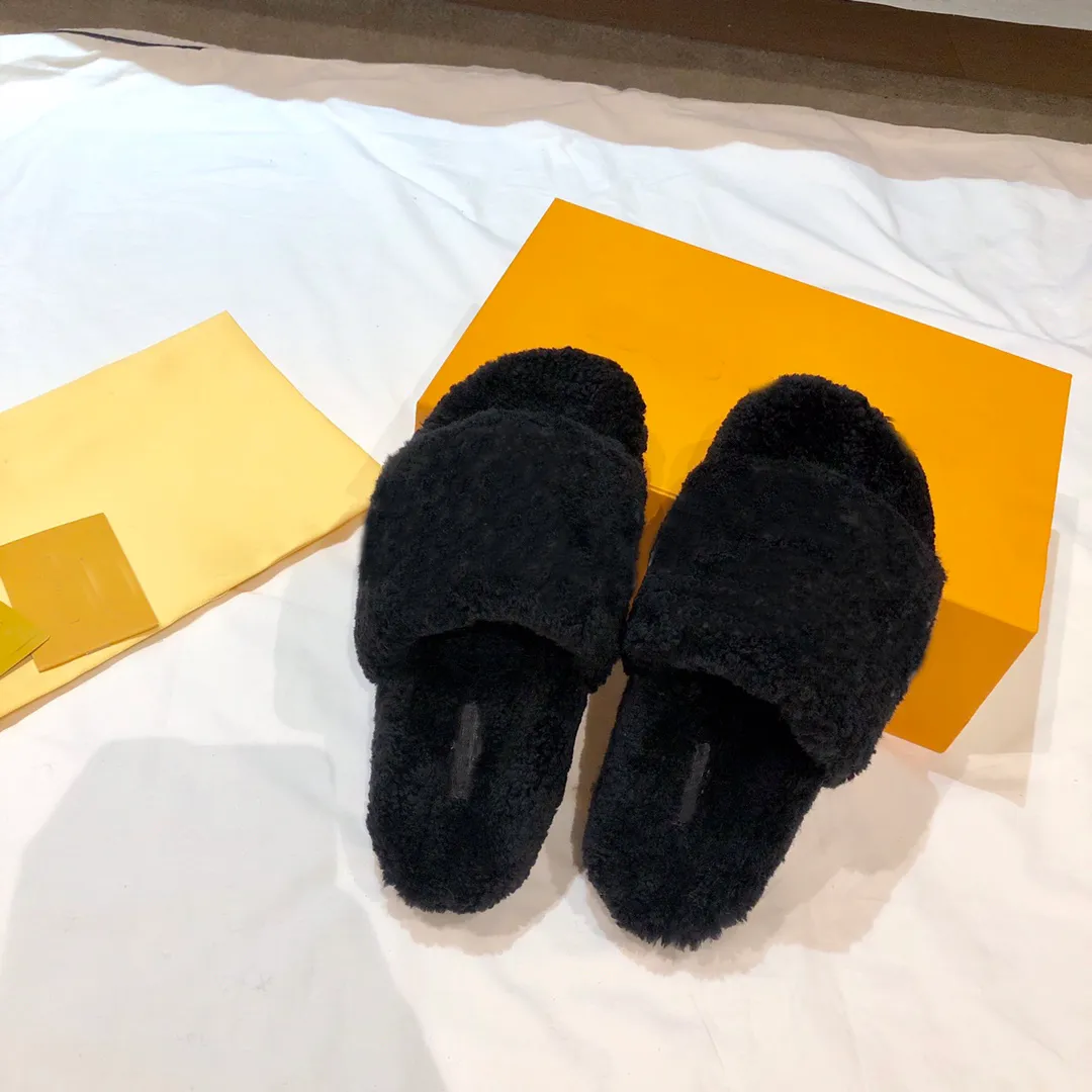2022 Designer De Luxe Femmes Sandales Paseo Plat Confort Sandale Bom Dia Fourrure Glisser Pantoufle Doux Mode Confortable Top Qualité Avec La Taille De La Boîte