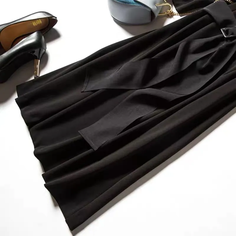 CHILADY designer di sfilata elegante bottoni in cristallo nero con applicazioni O-collo abiti midi donna party dress dress robe de femme hiver 210421