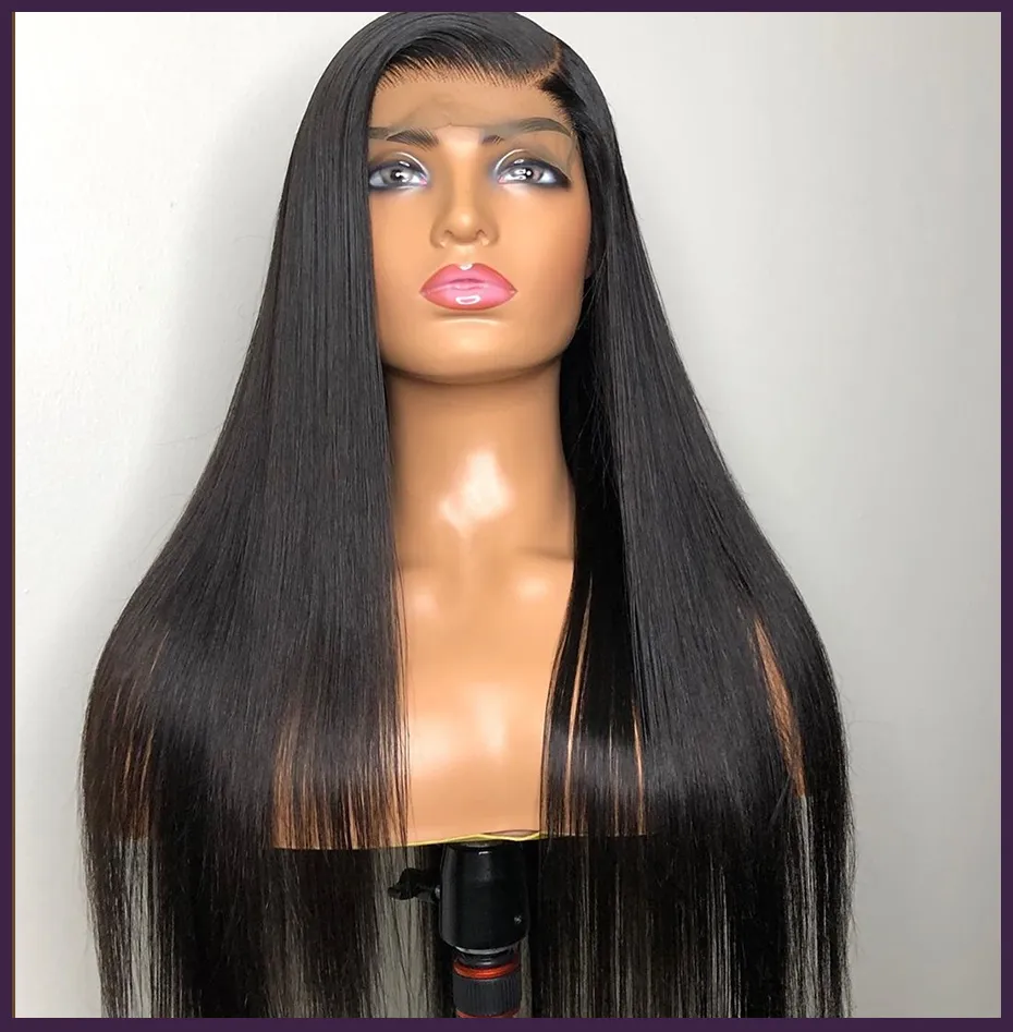150REMY Baby Hair 13x6 Przezroczysty HD koronkowy przednia peruka prosta ludzkie włosy koronkowe peruki czołowe Brazylijskie proste 4x4 Lace Closu2619865