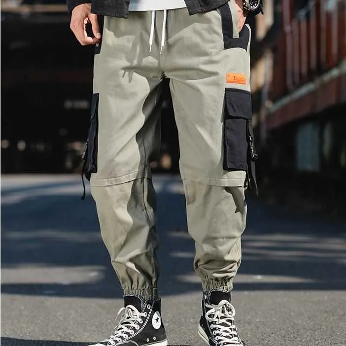 Nuovo 2021 Pantaloni Casual Da Uomo Moda pista Pantaloni Cargo Alla Caviglia Primavera Militare Pantaloni Da Uomo pantalon hombre Y0927