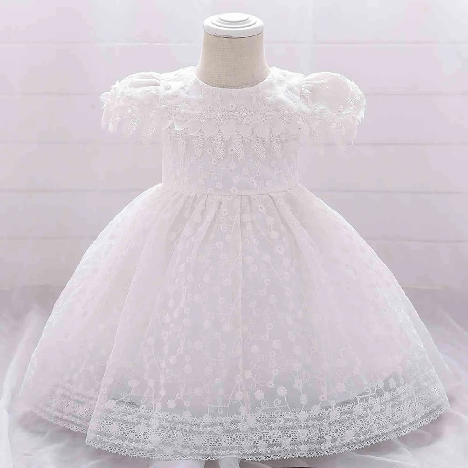 Dziecko Chrzest Sukienki Dla Dziewczyny Suknie Chrzciny Wedding Party Lace Dress Infant Baby 1st Birthday Princess Dress G1129