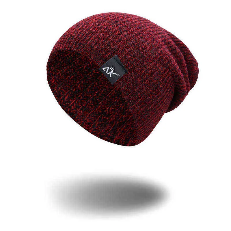 Berretti Skullies Uomo Autunno Inverno Morbido Casual Cappello lavorato a maglia Ragazzi Slouchy Cappello Hip Hop Donna Outdoor Donna Baggy Cap Gorros Bonnets Y21111