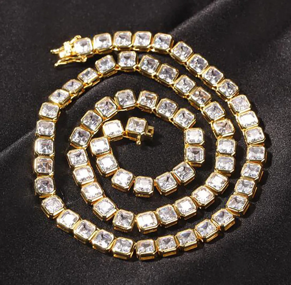 6mm 1 linha solitaire tênis corrente colar acabamento prata laboratório diamantes zircão cúbico brinco masculino feminino presente jóias 16-22inch200r