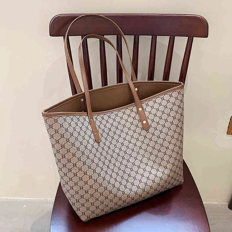 Shopping Bags Luxury Tote For Women PU Leather Large Capacity Designer Handbag Trendy Brands Shopper Armpit 220301