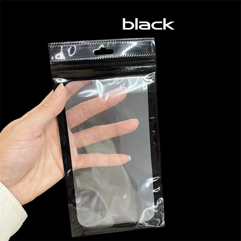 1000 Teile/los 11cm x 22cm Weiß Schwarz Rot Rahmen Klar Neue Handy Fall Abdeckung Verpackung Tasche Schmuck Einzelhandel verpackung Tasche