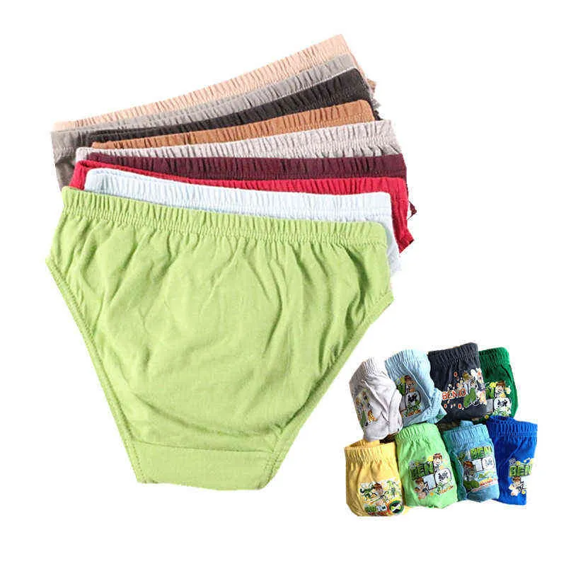 Pure Color Boys Panties Cotton Underwear Shorts Kids Briefs Clothes Children Pants 211122