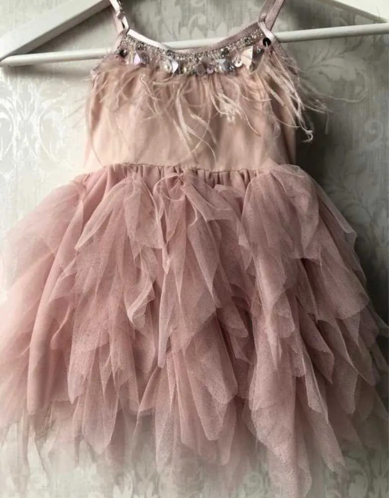 Kinder Perlen Prinzessin Kleid Mädchen Sommer Feder Plissee Kleid Baby Blumen Kleider Q0716