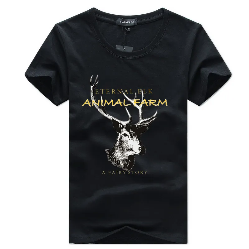 T-shirt da uomo estate manica corta modello di stampa anime renna maschio o collo maglietta casual maglietta tee il tempo libero plus size grande 5xl 4xl 210518