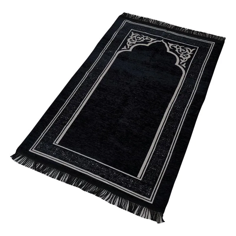 Tapetes Chinês Islâmico Luxo Meccan Tecido Chenille Tapete de Oração Janamaz Sajadah 70x110cm2090